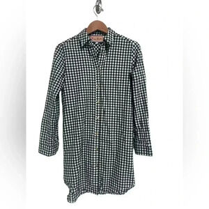 Grace Baker Black & White Gingham Button Down Shirt Dress